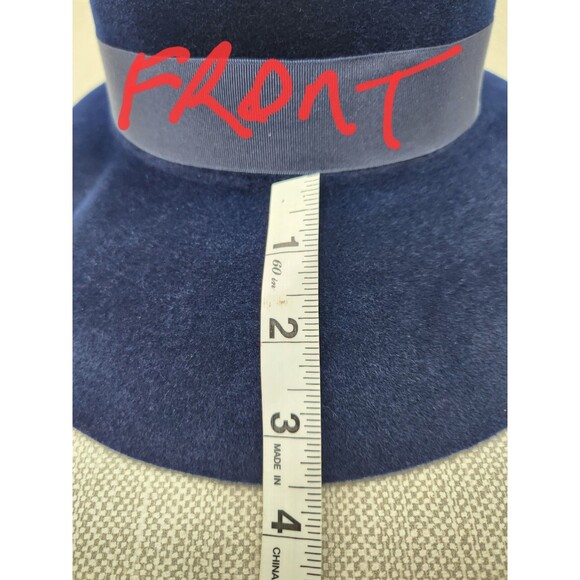 Borsalino Vintage Hat 22 1/2 Blue Felt Made In Italy Women Rare main image 16